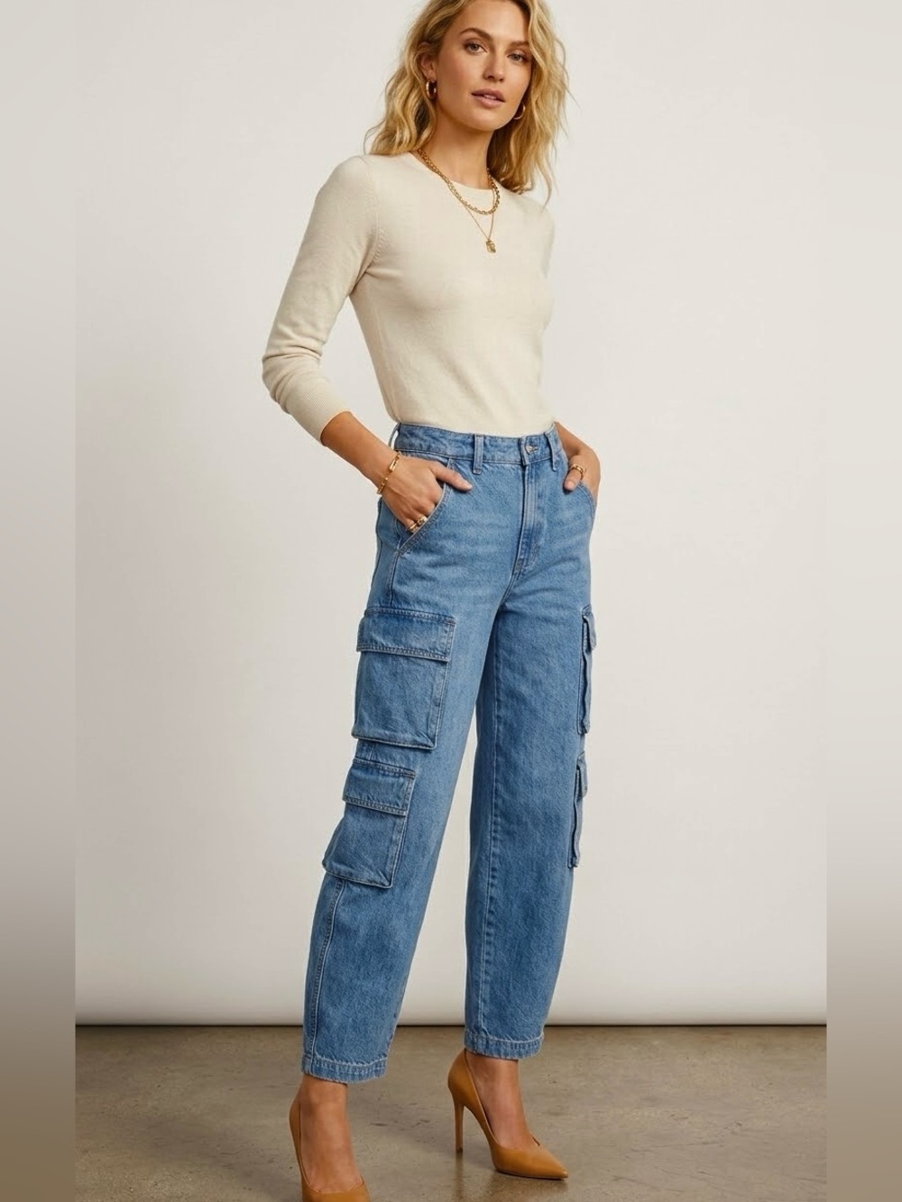 Aritzia Cargo High Rise Jeans DENIM FORUM The '90s Millie NWT Women’s Size 31
